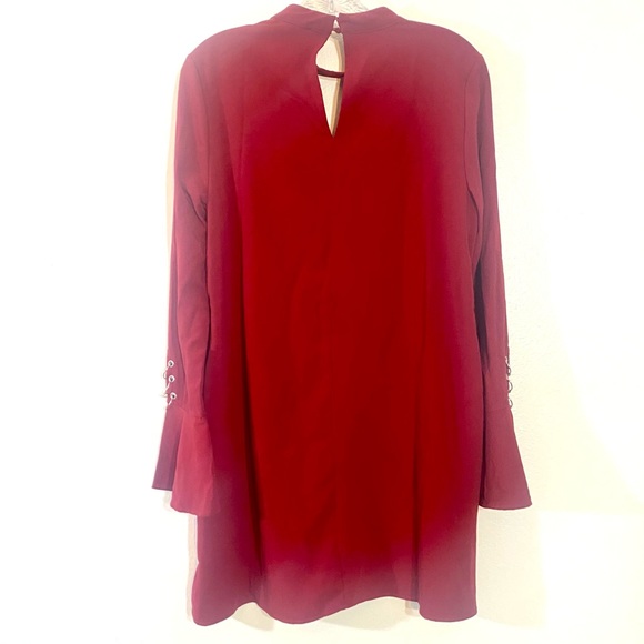 Crimson skater dress w/choker & v-neck, Gorgeous! Sz M - Picture 13 of 16